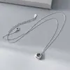 Nalan Prata S925 Estilo Coreano Simples Estilo Floresta Brilhante Assimétrico Pequeno Círculo Pingente Corrente Elegante Clavícula D4899