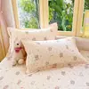 Funda de almohada con estampado de dibujos animados de algodón, funda de almohada de algodón puro para dormitorios de estudiantes y uso doméstico, fundas de almohada individuales y dobles para adultos, aptas para todas las estaciones