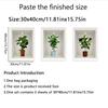 Venta Directa de Comercio Exterior Plantas Artificiales en Maceta Modernas Sencillas y Pegatinas de Flores Entrada de Sala de Estar Escaleras Pegatinas Decorativas Autoadhesivas