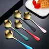 Celebridad en línea coreana cuchara linda para el hogar para adultos de acero inoxidable engrosado cuchara redonda creativa ins cuchara para postre