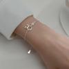Pulsera de Plata S925 Linda Dama Zanahoria Conejito Pequeña Fresca Verano Calada Joyería de Mano S4579