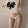 Braguitas Sexy Simples de Seda de Hielo Estilo Japonés para Mujer Triángulo de Cintura Baja Sin Costuras con Abertura Alta Ropa Interior para Estudiante para Mujer