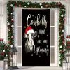 Cubierta de Puerta de Tela Elástica Cubierta de Puerta de Navidad Alegre Transfronteriza Tapiz Fondo de Tela de Regalo de Papá Noel para Fiesta Festiva