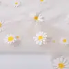Tela de impressão offset pequena malha de Margarida tecido de malha pequena saia de malha pequena Margarida fio para roupa infantil vestido tecido de malha pequena Crisântemo