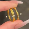 Novo Anel de Fio-puxado com Diamante Flash Antigo Anel Empilhável Feminino Anel de Dedo de Comida Banhado a Ouro 18K Anel de Boca Viva Atacado