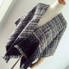 Bufanda de Cuadros Nuevo Pimiento Picante Estilo Coreano Doble Cara Otoño e Invierno Uso Diario Dividido Borla Chal Poncho