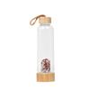 Copo com Tampa de Bambu Transfronteiriço Tampa de Pedrinhas de Cristal Copo com Energia de Pedras Cura Cristalina Garrafa de Vidro de Cristal