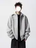 Moletom com capuz estilo cleanfit y2k americano masculino outono/inverno high street peso pesado marca da moda jaqueta cardigã desconstruída