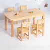 Mesa y Sillas de Madera Maciza para Educación Temprana de Jardín de Infancia Mesa y Sillas de Estudio para Niños Mesa y Sillas de Bloques de Construcción para Bebés Mesa y Sillas de Juego para Escribir, Pintar