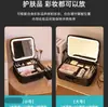 Bolsa de Cosméticos con Espejo y Luz LED, Bolsa Pequeña Portátil para Llevar al Salir, Gran Capacidad, Lujo Ligero Bolsa de Almacenamiento de Maquillaje para Maquilladores