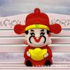 Llavero colgante con forma de gato de la suerte, diseño creativo de Dios de la Riqueza, adorno para coche, pegamento suave, regalo para evento de Año Nuevo, venta al por mayor