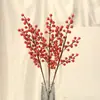 Suministrado Directamente por el Fabricante, Accesorios de Disparo Hechos a Medida, Decoración del Hogar, Frijol Rojo Simulado con Polvo Dorado, Planta Artificial de Flor de un Solo Tallo