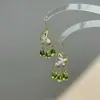 "El Mago de Oz" Vintage Pendientes de Mariposa Gota de Agua Verde Fresco Pendientes de Tachuela Primavera/Verano Joyería para Orejas