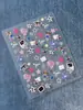 Pegatinas para Manicura Hormiga Hombre Pines Punk Blanco y Negro Estrellas Cuadros Geniales Adornos para Manicura Pegatinas Fábrica Precio al por Mayor YT9279