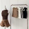 Chaleco térmico de algodón rizado cepillado de Otoño e Invierno para mujer, top sin mangas de cuello alto medio, ajustado, para usar como prenda exterior o interior, con tirantes interiores, camisa base