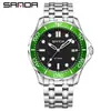 Reloj Mecánico de Comercio Exterior Sanda Bisel Luminoso Giratorio Reloj para Hombre Resistente al Agua Calendario Simple Correa de Acero Sólido Reloj Mecánico