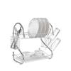 Escurridor de Platos en Forma de S para Encimera de Cocina, Escurridor de Acero Inoxidable de Doble Capa, Multifuncional