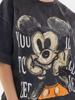 Camiseta de manga corta holgada, estilo americano, retro, desgastada, con dibujos animados, divertida, de algodón puro, elegante, combinable y a la moda, 2024