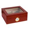 Caja de Cigarros de Madera Maciza Color Retro Gran Capacidad Paquete Múltiple Caja de Almacenamiento de Cigarrillos Madera Tragaluz Transparente Caja de Cigarros Humidificadora