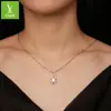 Collar con charm de plata moissanita original de 1 quilate brillante estrella radiante cadena de clavícula de plata s925 noble y elegante