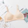 Ropa interior para mujeres de mediana edad y ancianas sin aro de acero, sin esponja, de algodón fino transpirable, brasier de talla grande copa grande para madres