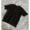 Camisa Polo de Malha com Gola Henry Estilo Old Money Manga Curta Corte Masculino Mangas com Punho Ombros Raglã Camiseta Top Casual para Negócios