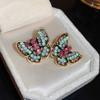 Brincos de diamante dourados retrô da moda nicho joias simples de alta qualidade