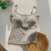 Top de Camisola de Canalé con Ribete de Encaje de Cuatro Estaciones y Botones Henley para Mujer, Copas Fijas, Corte Delgado, Capa Interior, Ropa de Abrigo, Top de Punto
