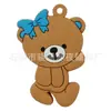 Chaveiro de Urso Azul e Rosa Fofo em Estoque Material de Borracha Macia PVC Conjunto de Pingentes para Presente de Feriado Amazon Transfronteiriça