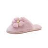 Pantuflas de Algodón Baotou con Sensación de Caca, Pantuflas de Algodón Cálidas con Forro Polar de Flor, Pantuflas para Pareja de Interior, Pantuflas Versátiles para Mujer de Otoño e Invierno