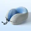 Almohada portátil en forma de U de espuma viscoelástica, almohada de viaje para el cuello, almohada con caja de almacenamiento para avión, almohada de soporte para el cuello, almohada cervical, almohada en forma de U