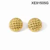 Pendientes de Acero de Titanio Europeos y Americanos con Patrón de Diamante Lujo Accesible de Moda Dorada de Alta Gama Joyería de Oro Real Chapada en Oro Pendientes Joyería para Niñas