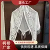 Novo lenço de renda com franja branca estilo chinês, lenço triangular, xale para cheongsam, lenço de cabeça, lenço de seda, lenço decorativo atacado fábrica