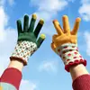 Novas Luvas de Lã Quentes de Inverno para Mulheres, Espessadas para Proteção contra o Frio, Luvas Tricotadas de Dedo Inteiro para Esportes ao Ar Livre e Ciclismo