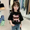 Novo Top Infantil de Manga Curta Estiloso e Fashion para Meninas, Tendência Camiseta Branca 100% Algodão Verão 2026