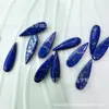 4x 6x 20mm mais cor azul anel de gota de ouro safira azul lápis-lazúli sementes de melão em forma de pêra anel de fundo plano jóias incrustadas com contas