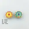 Accesorios Antiguos de Oro Aleación Aceite Goteando Cloisonné Cuadrado Patrón Ruyi Nube Trasera Cuentas Accesorios para Joyería DIY