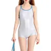 Maiô de peça única para mulheres, para piscinas, esportes, natação competitiva, ligeiramente acima do peso, que disfarça o corpo, estudantes, treinamento, decote baixo, cobertura total, roupa de banho