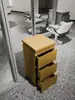 Mostrador de Herramientas para Barbería, Gabinete de Acero Inoxidable de Doble Cara para Salón de Peluquería, Almacenamiento con Cajones y Estante para Secadoras