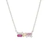 Collar de Mujer de Estilo Coreano Ins de Tres Colores con Circonita de Plata de Ley S925 Microincrustada, de Moda, Elegante, Simple y Versátil, de Venta Caliente en Europa y América