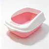 Caixa de areia para gatos semi-fechada, desodorizante, feita de material PP, design com tampa basculante, vaso sanitário anti-respingo para gatos, suprimentos extras grandes para animais de estimação do fabricante