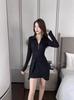 Vestido de Otoño con un Elegante Diseño Ceñido a la Cintura que Oculta el Vientre y Te Hace Ver Más Delgada, Ajustado y Favorecedor para la Figura, Vestido Polo Bodycon Único y Sexy