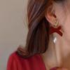 Pendientes Festivos Rojos de Año Nuevo para Mujer Pendientes de Temperamento de Alta Gama Nuevos Pendientes Calientes de Otoño e Invierno Pendientes de Boda de Año Nuevo