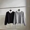 Suéter de Punto Polo Falso de Dos Piezas con Cuello en V de Alto IQ para Hombre Temporada Otoño/Invierno Diseño con Sentido Estilo Old Money Chaqueta de Punto Casual