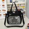 Bolsa Transparente com Alça de Ombro Cruzada Estilo Japonês Estilo Acadêmico Bolsa Menina Suave Grande Capacidade Bolsa de Ombro