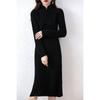 Vestido Cheongsam Outono e Inverno Novo Suéter de Caxemira Feminino Gola Alta Média Comprimento Acima do Joelho Emagrecedor Camisa Base de Lã Tricotada