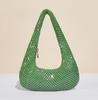 Bolso de axila para mujer nuevo, lámina de aluminio dorada, bolso de noche, bolso de mano de moda europea y americana, bolso deslumbrante para fiesta y socialité