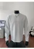 Camiseta de manga larga acanalada con cuello redondo estilo americano para hombre, nueva marca de moda 2026, camiseta básica holgada informal de corte lazy para hombre