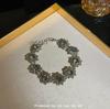 Pulsera Estilo Frío Retro Super Flash Diamante Gris Nicho Lujo Ligero Alta Gama Elegante Versátil 2024 Nuevo