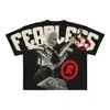 Punk Europeu e Americano Edição Grande Impresso T-Shirt Y2K Estilo Hip Hop Masculino T-Shirt Mascarado Menina Gótico Manga Curta Top